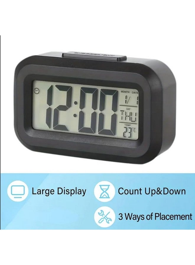 MANSAA Alarm Clock |18 Months Warranty | Digital Alarm Clock, Table Clock, Alarm Clock for Bedroom, Digital Clock for Table, Students, Home & Office with Temperature Sensor & Date (Black) - Image 5