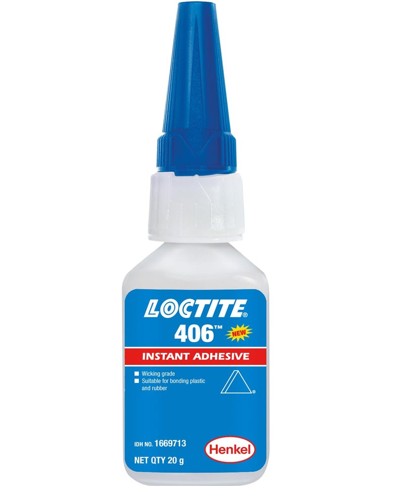 LOCTITE 406 20G | Instant Adhesive | Cyanoacrylate Adhesive | Transparent Liquid | Low Viscosity | Fast Fixturing of Plastics & Elastomers | Cures with Humidity | Full Strength | Solvent Resistance - Image 1