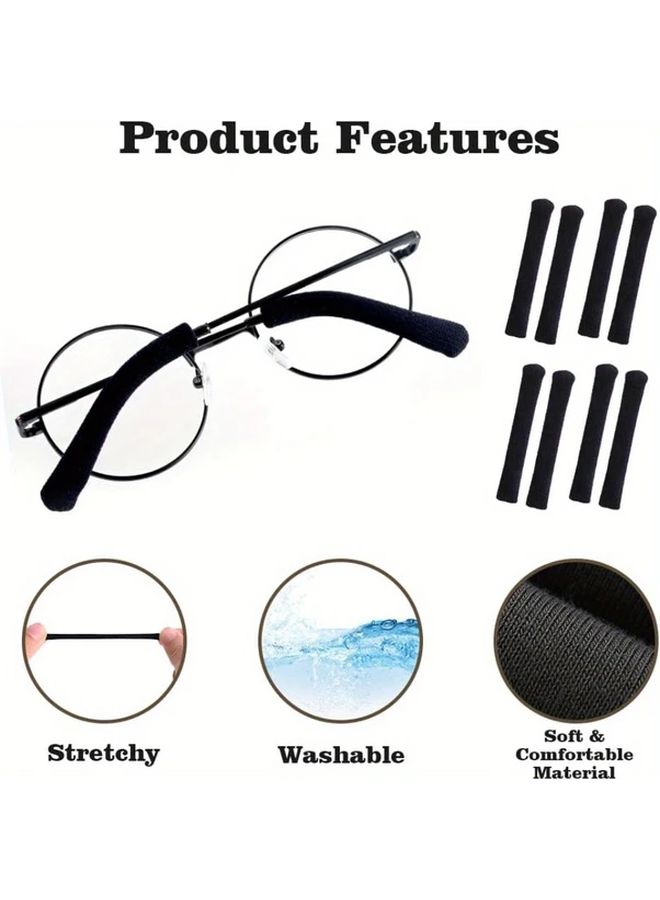 4 Pairs Anti Slip Glasses Retainers Non Slip Eyeglass Ear Grips Cushions Textured Grip Design Secure Hold for Frames During Work Travel Reading Eyewear Accessory - Image 4