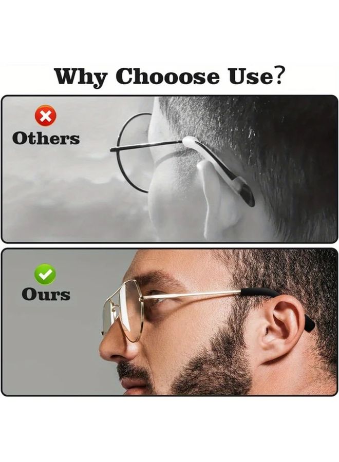 4 Pairs Anti Slip Glasses Retainers Non Slip Eyeglass Ear Grips Cushions Textured Grip Design Secure Hold for Frames During Work Travel Reading Eyewear Accessory - Image 5