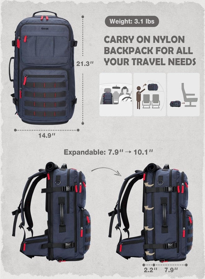 Gonex Travel Backpack Large Nylon 3 in 1 Duffle Bag Vintage Backpack with Convertible Shoulder, Dark Blue, 40L, 3 in 1 Backpack - Image 2