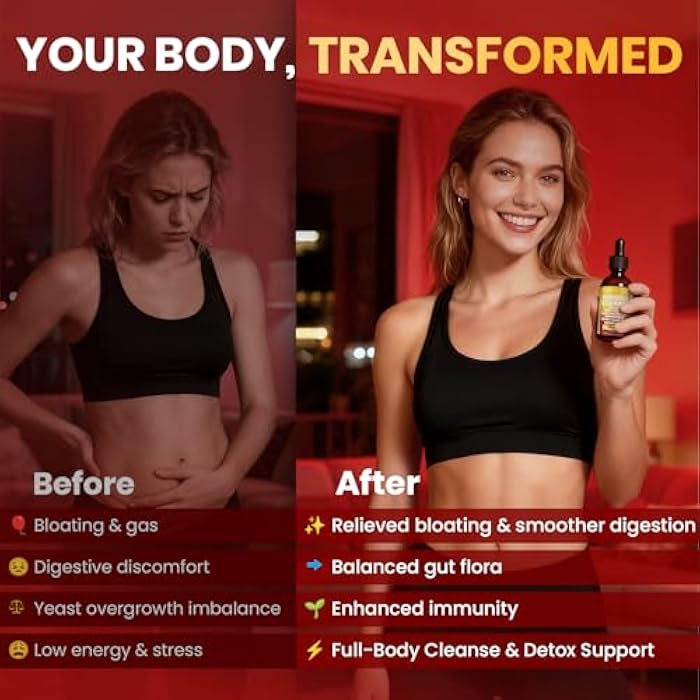 Megneta Candida Cleanse Detox with Triple-Targeting Technology, All-in-1 Synergy Formula with Caprylic Acid, Oregano, Black Walnut & Wormwood – Yeast Detox, Gut Health, Digestive & Immune Health (2 Fl Oz) - Image 4