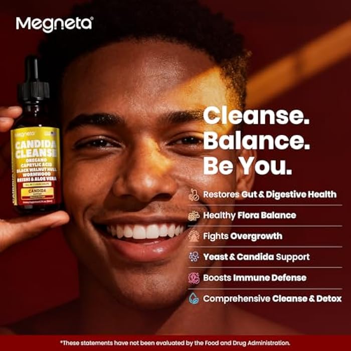 Megneta Candida Cleanse Detox with Triple-Targeting Technology, All-in-1 Synergy Formula with Caprylic Acid, Oregano, Black Walnut & Wormwood – Yeast Detox, Gut Health, Digestive & Immune Health (2 Fl Oz) - Image 5