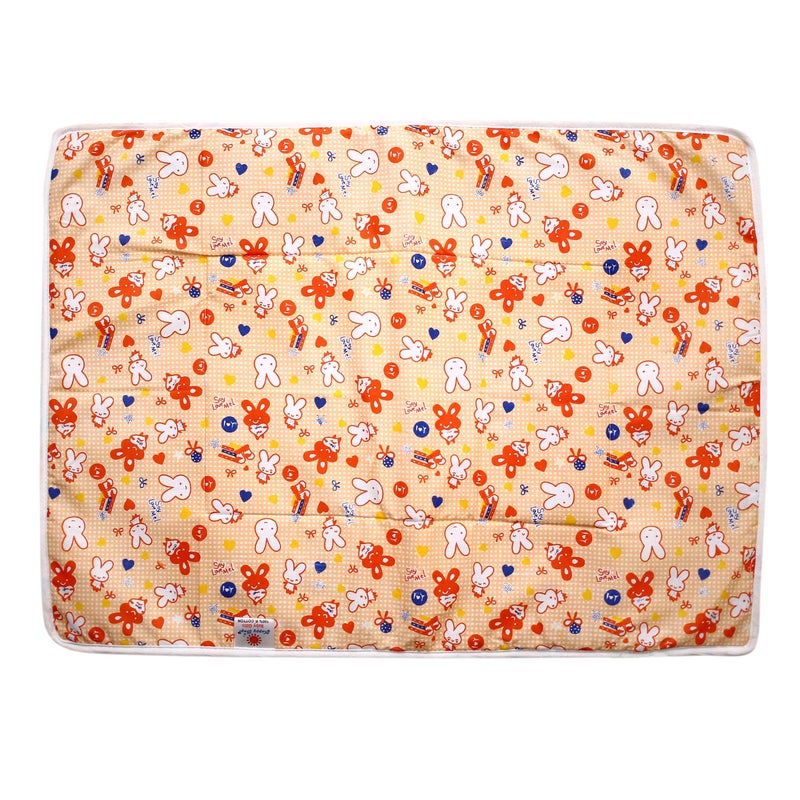 Happy Days Baby Cotton Plastic Sleeping Mat/Waterproof Foam Cushioned Changing Sheet- Flower Print (Multicolour - Set of 3) - Image 2