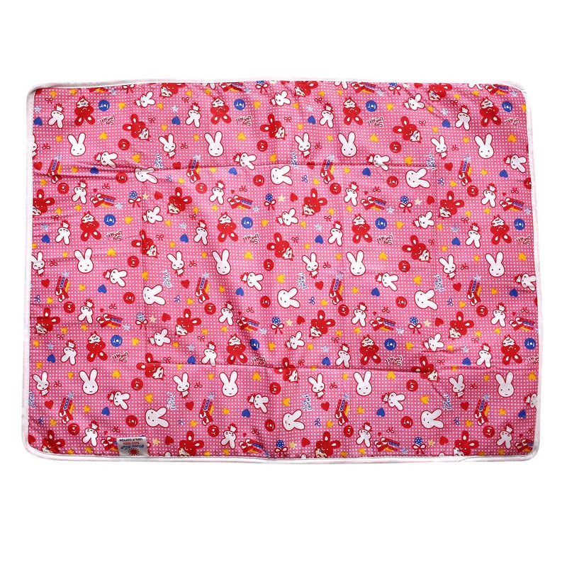 Happy Days Baby Cotton Plastic Sleeping Mat/Waterproof Foam Cushioned Changing Sheet- Flower Print (Multicolour - Set of 3) - Image 4