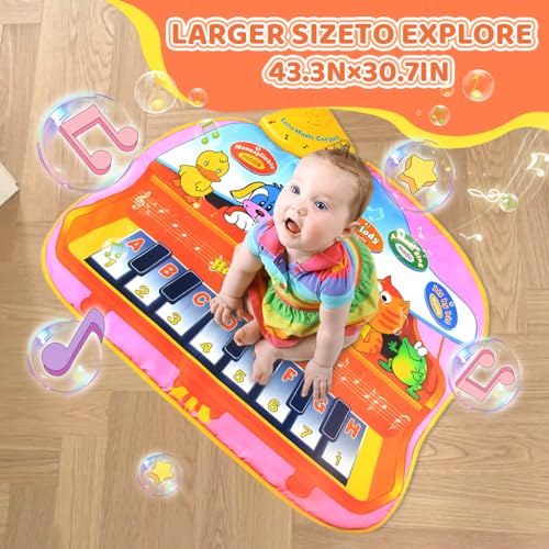 PATPAT® 8 Instrument Piano Keyboard Musical Mat for Kids 1-6 Years, 8 Sounds Kids Piano Play Mat Baby Girl 1 Year Old Baby Boy Birthday Gift Educational Toys for Interest Cultivation (39.37x12.6in) - Image 3