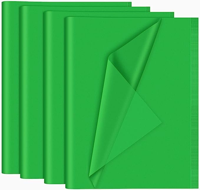 Ditya Crafts Green Kite Paper for Flower Making, Gift Wrapping Paper and Art Craft (Set of 24 Sheets, 4 Sheets of 6 Colors Each, 20x30 inch) (Green) - Image 1