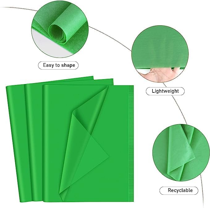 Ditya Crafts Green Kite Paper for Flower Making, Gift Wrapping Paper and Art Craft (Set of 24 Sheets, 4 Sheets of 6 Colors Each, 20x30 inch) (Green) - Image 2