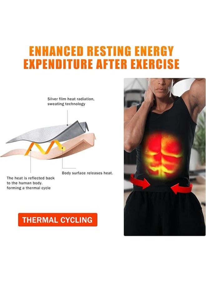 بتيمفم سترة ساونا رجالية، توب رياضي حابس للحرارة، قميص رياضي بدون أكمام، قميص رياضي بسحاب لشدّ الجسم وخسارة الوزن. - Image 3