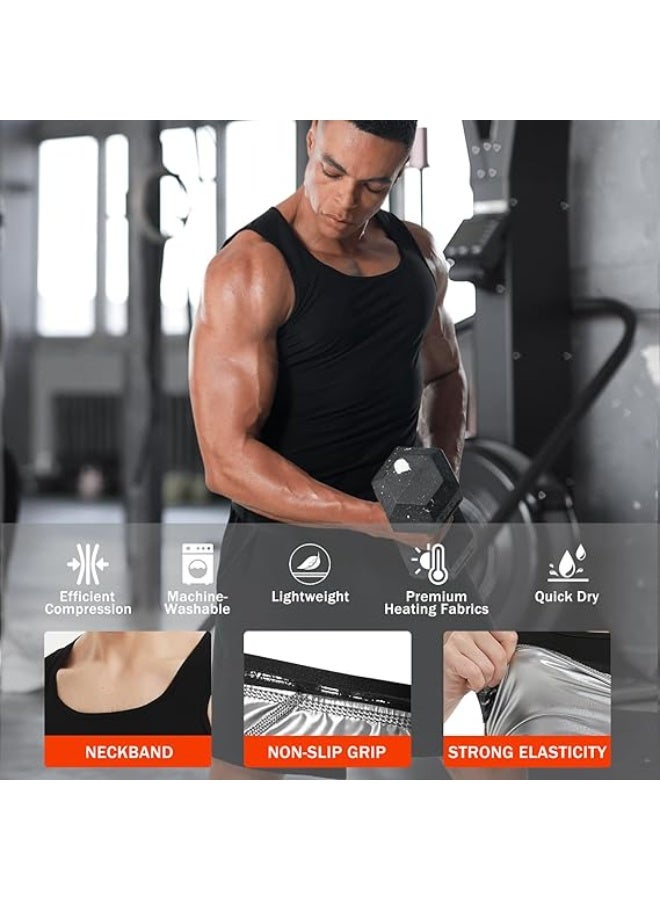 بتيمفم سترة ساونا رجالية، توب رياضي حابس للحرارة، قميص رياضي بدون أكمام، قميص رياضي بسحاب لشدّ الجسم وخسارة الوزن. - Image 2