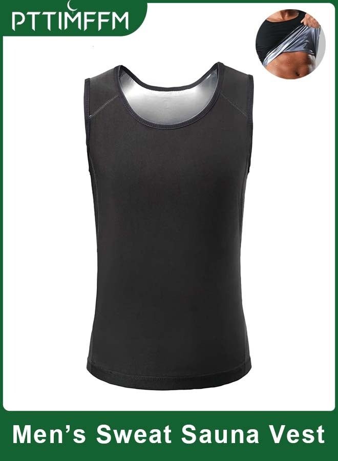 بتيمفم سترة ساونا رجالية، توب رياضي حابس للحرارة، قميص رياضي بدون أكمام، قميص رياضي بسحاب لشدّ الجسم وخسارة الوزن. - Image 1