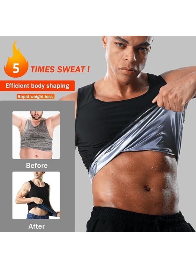 بتيمفم سترة ساونا رجالية، توب رياضي حابس للحرارة، قميص رياضي بدون أكمام، قميص رياضي بسحاب لشدّ الجسم وخسارة الوزن. - Image 5