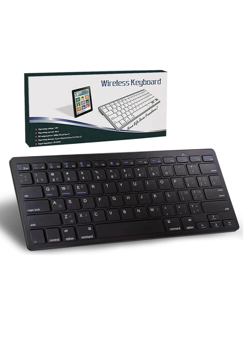 Wireless Bluetooth Mini French AZERTY Keyboard – Lightweight, Quiet, Compact & Ultra-Thin Portable Keyboard - Image 1