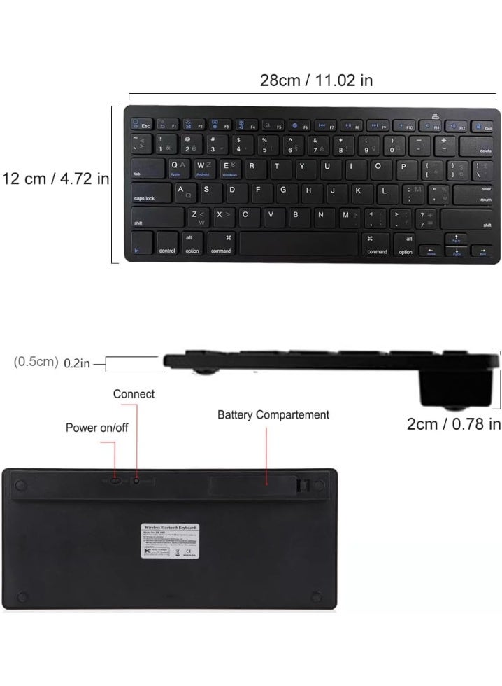 Wireless Bluetooth Mini French AZERTY Keyboard – Lightweight, Quiet, Compact & Ultra-Thin Portable Keyboard - Image 2