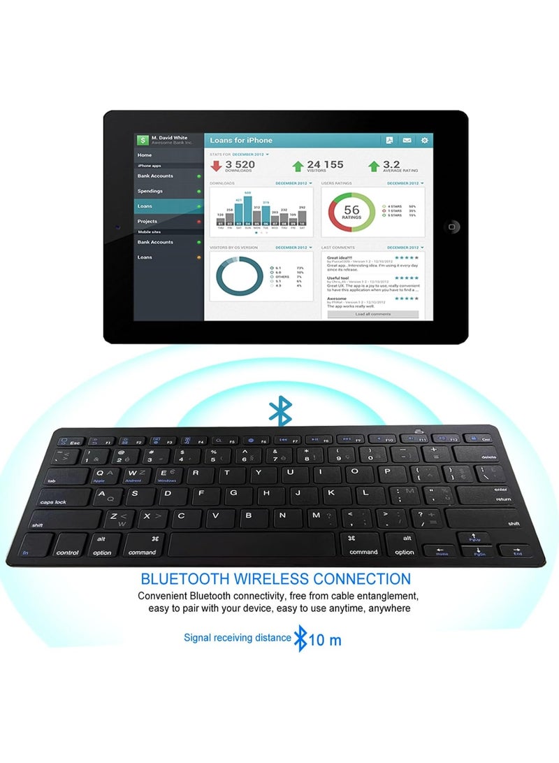 Wireless Bluetooth Mini French AZERTY Keyboard – Lightweight, Quiet, Compact & Ultra-Thin Portable Keyboard - Image 5
