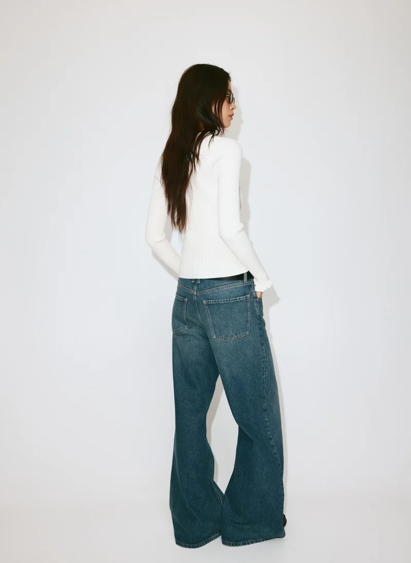 مانجو Ribbed Ruffle Cardigan