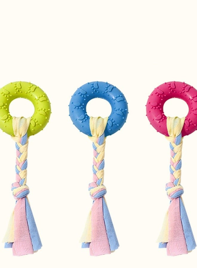 1 قطعة ألعاب مضغ للكلاب للجراء، كرة مضغ للكلاب، كرة فريسبي متينة للكلاب الصغيرة إلى المتوسطة، ألعاب تفاعلية للكلاب، ألعاب مضغ للكلاب من المطاط الطبيعي المتين (لون عشوائي) - Image 2