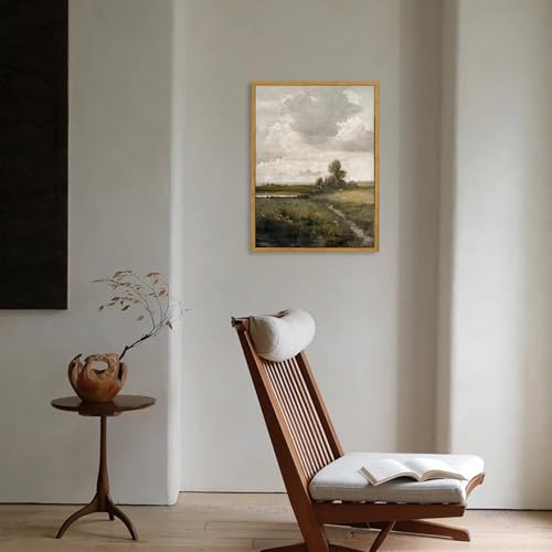 KBKBART Vintage Landscape Wall Art Framed, Retro European Landscape Oil Painting, Rustic Farmhouse Decor, Vintage Art Pictures Print for Bathroom Wall Decor Bedroom Living Room(12"x16") - Image 5