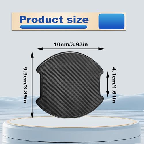 LTDCVTR 4PCS Car Door Handle Scratch Protector, Universal 3D Carbon Fiber Texture Anti-Scratch Doors Handle Paint Protection Film Cover Accessories for Most Vehicles (Large) - Image 2