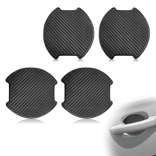 LTDCVTR 4PCS Car Door Handle Scratch Protector, Universal 3D Carbon Fiber Texture Anti-Scratch Doors Handle Paint Protection Film Cover Accessories for Most Vehicles (Large) - Image 1