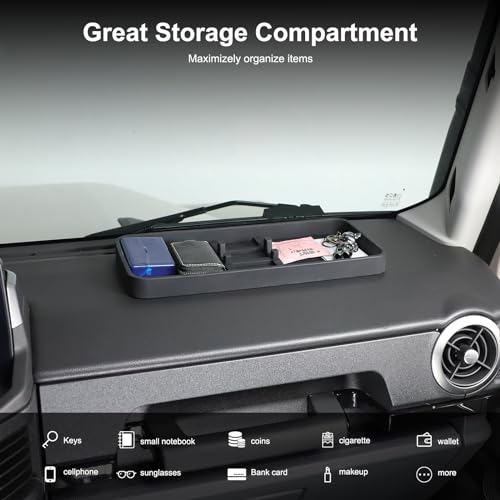 Tumukiw Center Console Dash Storage Tray Compatible with Ineos Grenadier 2020-2024 Accessories Non-Slip Dashboard Tray Dash Storage Box Console Tray Phone Key Organizer Container (12inch* 5.5inch) - Image 5