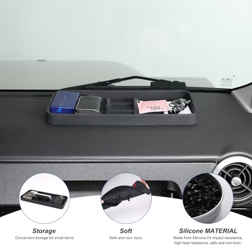 Tumukiw Center Console Dash Storage Tray Compatible with Ineos Grenadier 2020-2024 Accessories Non-Slip Dashboard Tray Dash Storage Box Console Tray Phone Key Organizer Container (12inch* 5.5inch) - Image 3