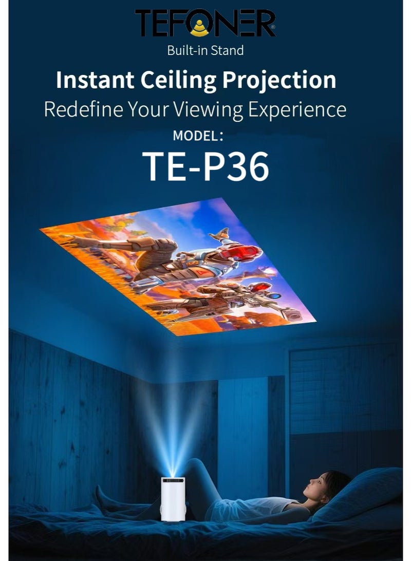 تيفونر بروجكتر جهاز عرض للجوال عالي الدقة 1280*768. بروجكتر 1280*768 مناسب لدراسة او الطلعات. بروجكتور قابل لعديل ب 210 درجة. جهاز عرض بروجكتر مزود بتقنية الواي فاي. بروجكتر صغير  بحجم (16*11*9). جهاز عرض بصوت سينما. - Image 4