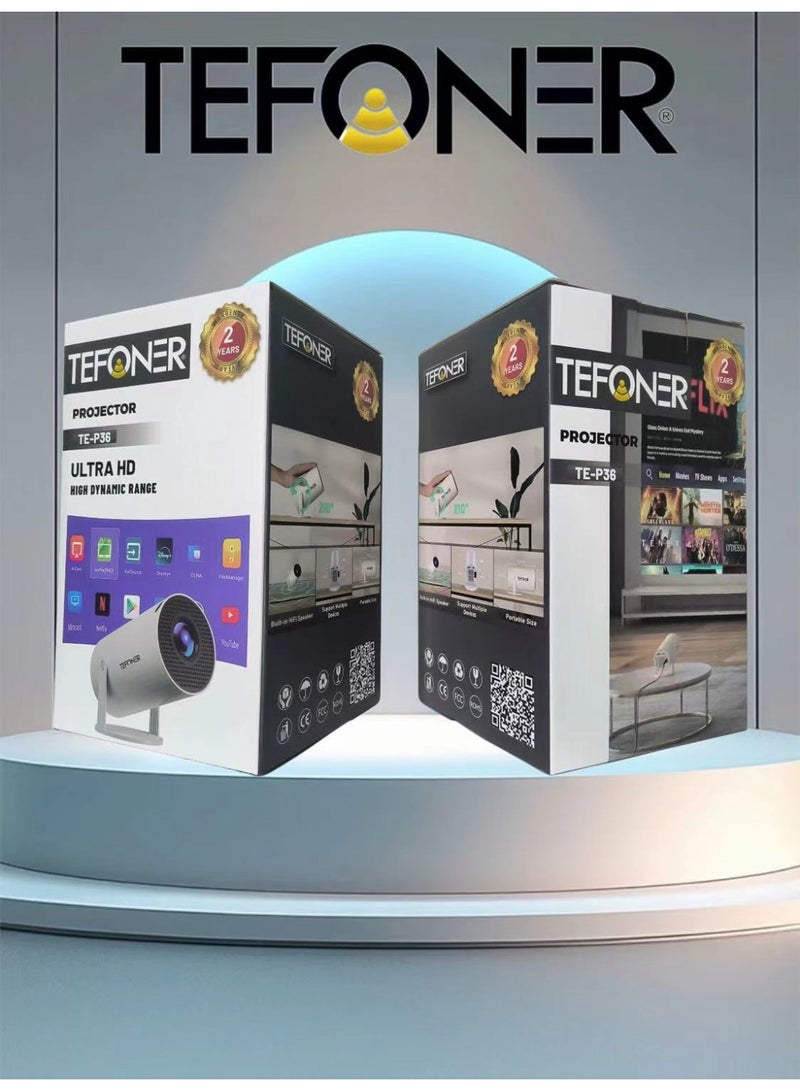 تيفونر بروجكتر جهاز عرض للجوال عالي الدقة 1280*768. بروجكتر 1280*768 مناسب لدراسة او الطلعات. بروجكتور قابل لعديل ب 210 درجة. جهاز عرض بروجكتر مزود بتقنية الواي فاي. بروجكتر صغير  بحجم (16*11*9). جهاز عرض بصوت سينما. - Image 3