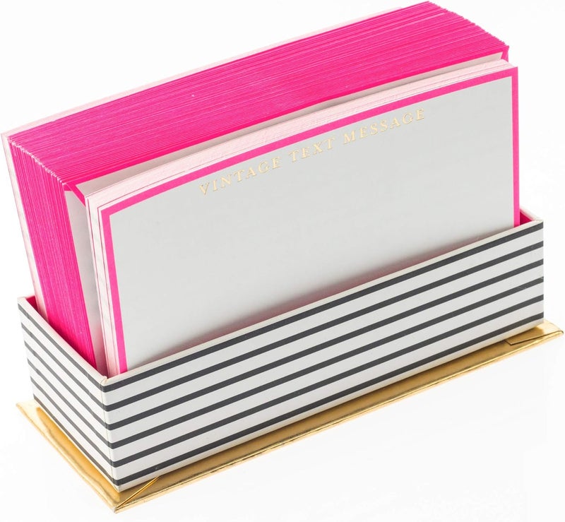 Graphique Vintage Text Flat Notes, "Vintage Text Message" Message – Note Card Stationery Embellished w/ Gold Foil, 50 Note Cards, Matching Envelopes for Thank You Notes and Invitations, 5.625" x 3.5" - Image 3