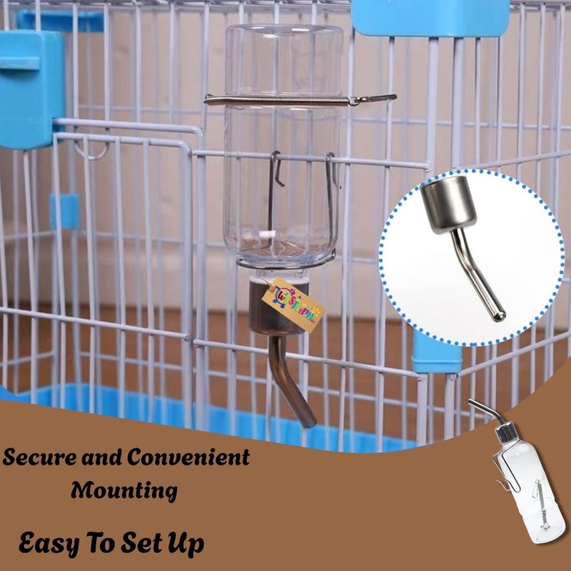 Western Era Hamster Transparent Water Bottle for Cage | Leak-Proof Dispenser | Drinking Feeder for Hamsters, Gerbils, Mice, Guinea Pigs, Rats, Ferrets & Small Animals | Cage Mounted (180ml) - Image 4