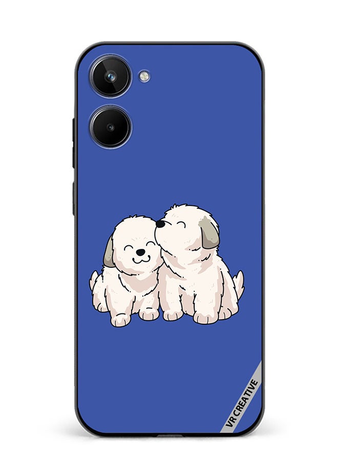VR CREATIVE Protective Case Cover For Realme 10 Cute Puppies Design Multicolour - Image 1