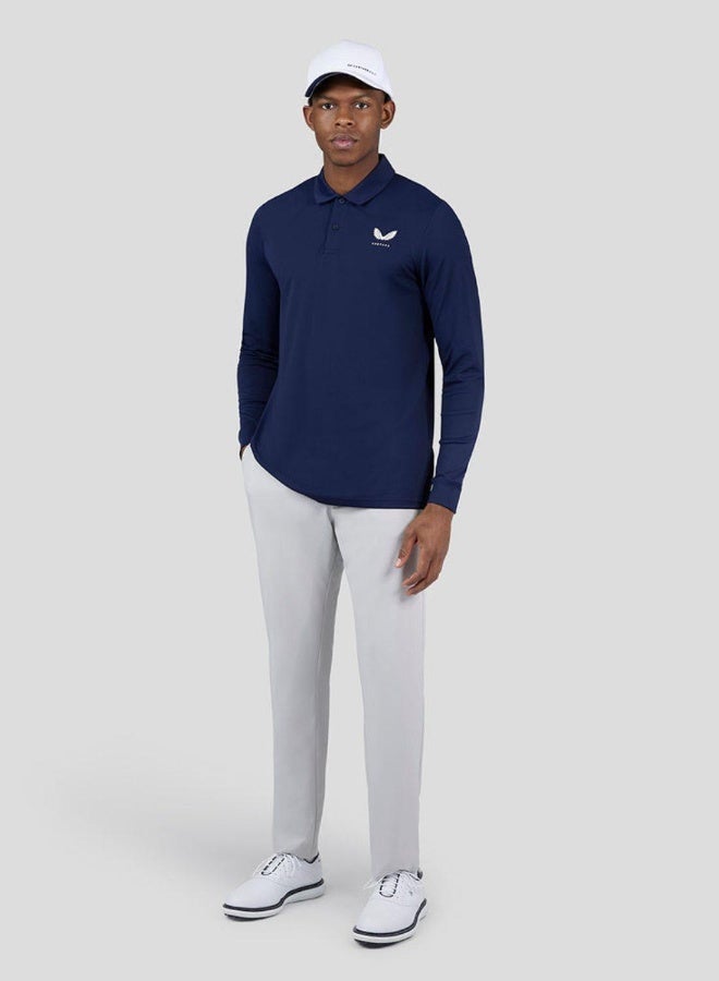 كاستور قميص بولو طويل الأكمام أساسي بلون أزرق ليلي للجولف - Image 3