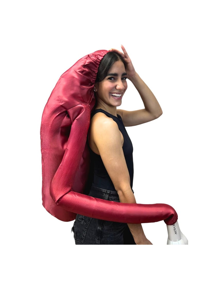DOMPEL Dompel Hooded Hair Dryer, Satin Diffuser Cap | Enhance Hair Drying, Reduce Frizz, Protect Hair, Diffuser Cap Curly |100% Satin Universal Fit for Most Hair Dryers | Elastic Band | (L) 