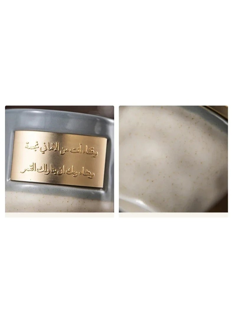 RVETEE Ceramic Coffee Mug Middle Eastern Saudi Style Inscriptions Mug Milk Ice Tea Cup,Grey - Image 4