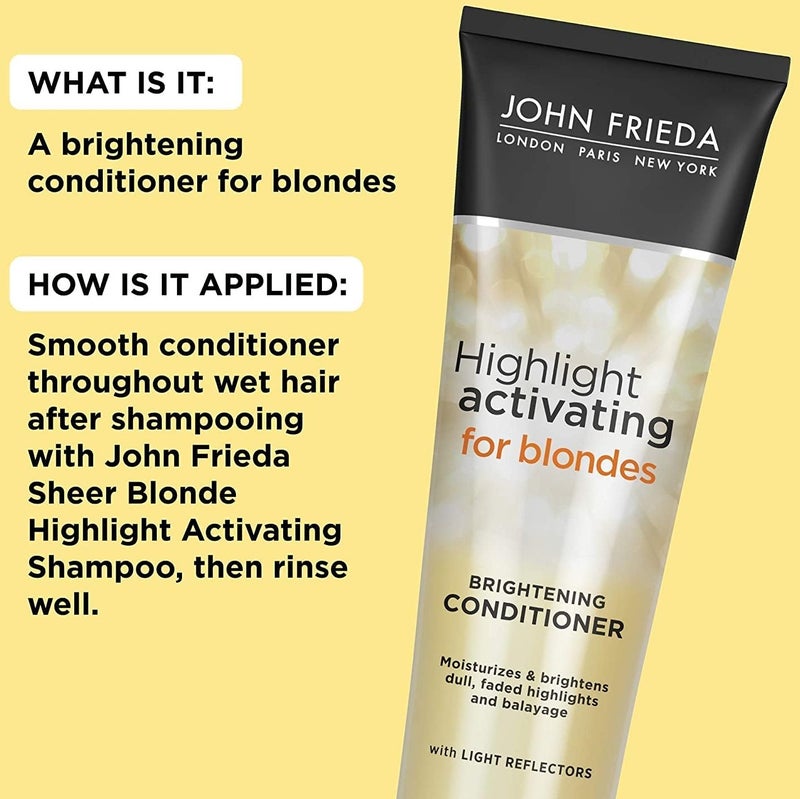 John Frieda Highlight Activating for Blondes Brightening Conditioner with Light Reflectors 250ML - Image 2