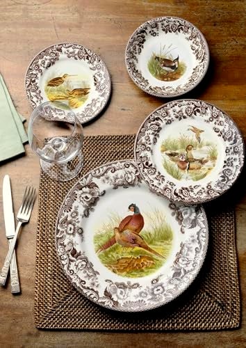 Spode Woodland Pheasant Dinner Plate - 10.5" British Game Bird Design with Traditional Floral Border, Fine Earthenware Tableware - Dishwasher, Microwave & Warm Oven Safe - Made in England - Image 5