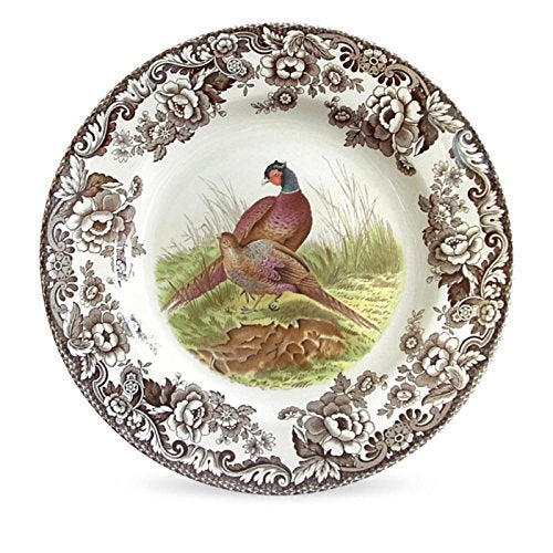 Spode Woodland Pheasant Dinner Plate - 10.5" British Game Bird Design with Traditional Floral Border, Fine Earthenware Tableware - Dishwasher, Microwave & Warm Oven Safe - Made in England - Image 1