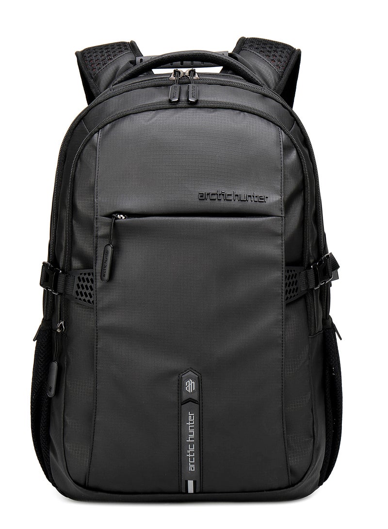 ARCTIC HUNTER Travel Daypack Water Repellant Scratch Resistant 30L Backpack with Built In USB/Headphone Port for Men and Women B00388 Black - Image 3