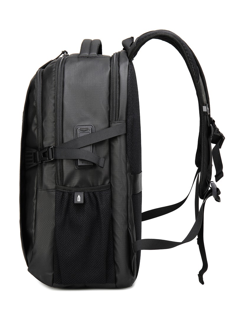 ARCTIC HUNTER Travel Daypack Water Repellant Scratch Resistant 30L Backpack with Built In USB/Headphone Port for Men and Women B00388 Black - Image 5