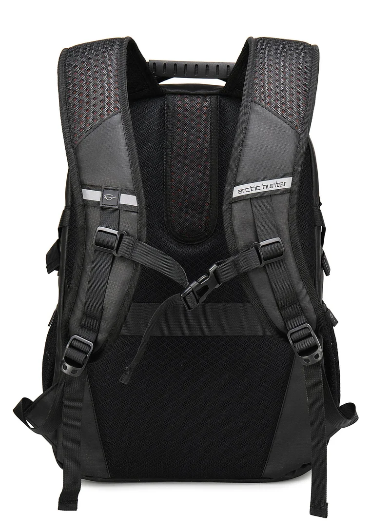 Arctic Hunter Black Travel Daypack Water Repellant Scratch Resistant 30L Backpack with Built In USB/Headphone Port for Men and Women, B00388, Black  | Best Price UAE