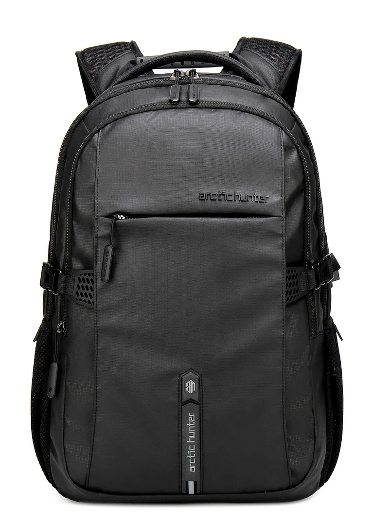 Arctic Hunter Black Travel Daypack Water Repellant Scratch Resistant 30L Backpack with Built In USB/Headphone Port for Men and Women, B00388, Black  | Best Price UAE