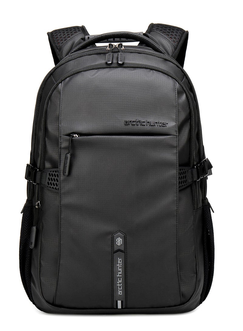 ARCTIC HUNTER Travel Daypack Water Repellant Scratch Resistant 30L Backpack with Built In USB/Headphone Port for Men and Women, B00388, Black - Image 4