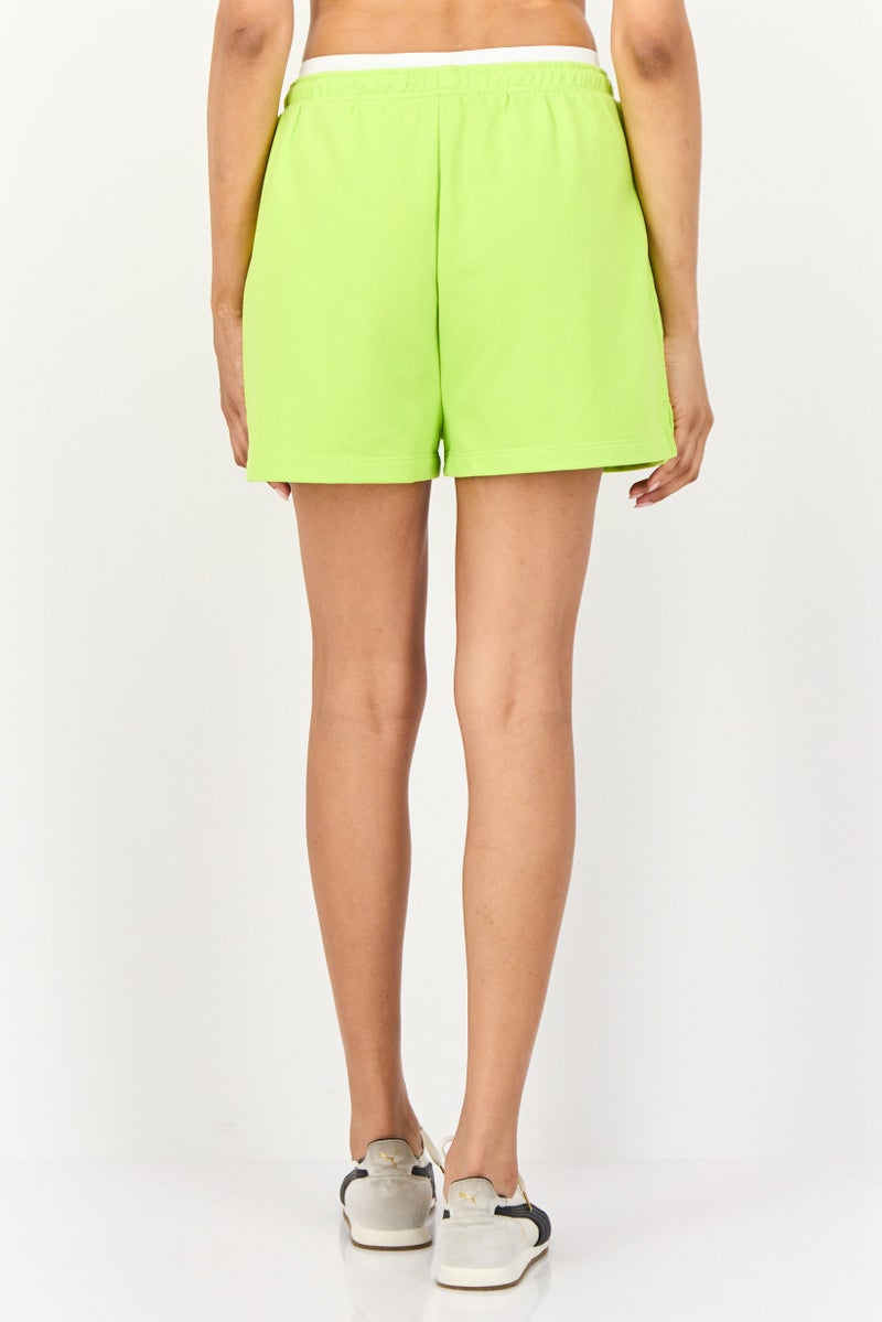 ESPRIT Women Solid Drawstring Basic Shorts, Lime - Image 4