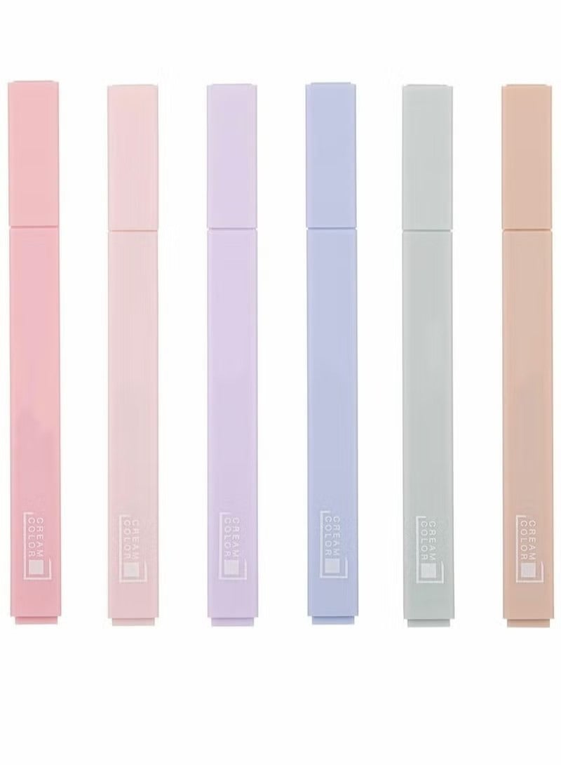 Highlighter Pens Pastel Colors Chisel Tip Marker Pen 6PC Assorted Gel Highlighters Set No Bleed Dry Fast Easy to Hold for Journal Bible Planner Notes School Office Supplies - Image 1