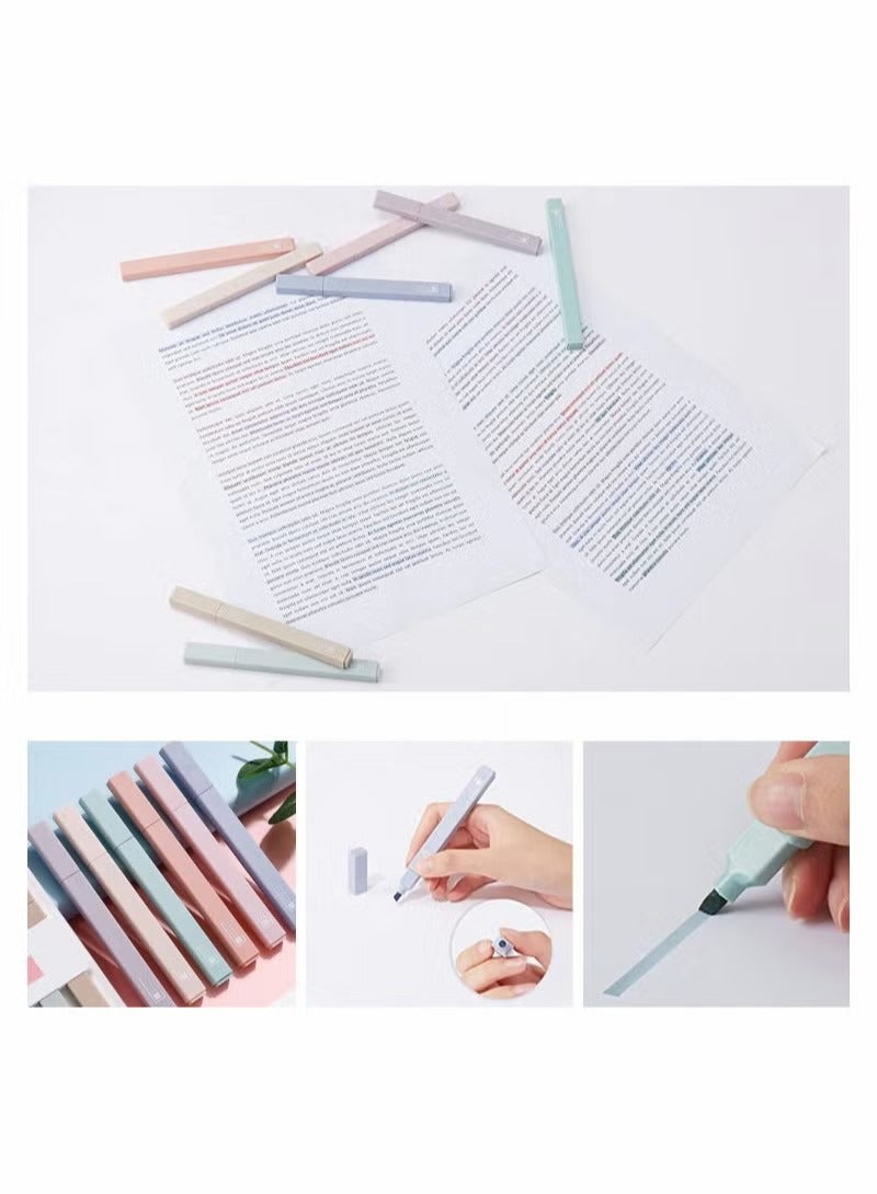 Highlighter Pens Pastel Colors Chisel Tip Marker Pen 6PC Assorted Gel Highlighters Set No Bleed Dry Fast Easy to Hold for Journal Bible Planner Notes School Office Supplies - Image 2