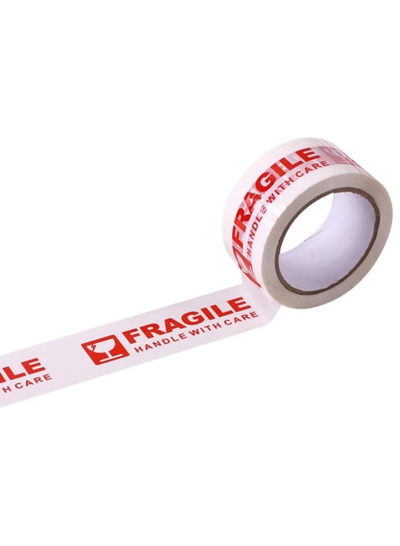 Rubik Fragile Tape 100 Meters Roll, 5cm Width, Strong Adhesive Red Fragile Handle with Care Warning Packing Tape for Shipping Packing Moving (3 Roll)  - Image 2