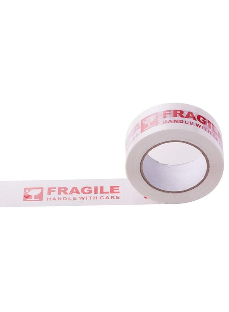 Rubik Fragile Tape 100 Meters Roll, 5cm Width, Strong Adhesive Red Fragile Handle with Care Warning Packing Tape for Shipping Packing Moving (3 Roll)  - Image 3