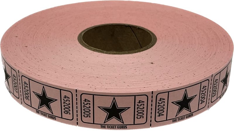 The Ticket Gurus-roll of 2000 Pink Star Tickets Single Roll Consecutively Numbered Raffle Tickets - Image 5