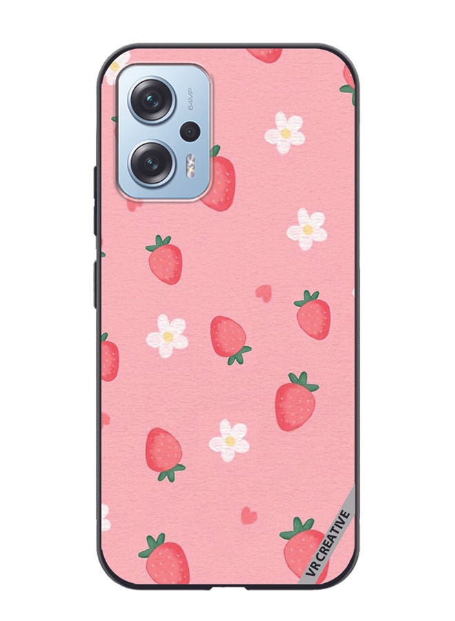 VR CREATIVE Protective Case Cover For Xiaomi Poco X4 GT Strawberry Design Multicolour - Image 1
