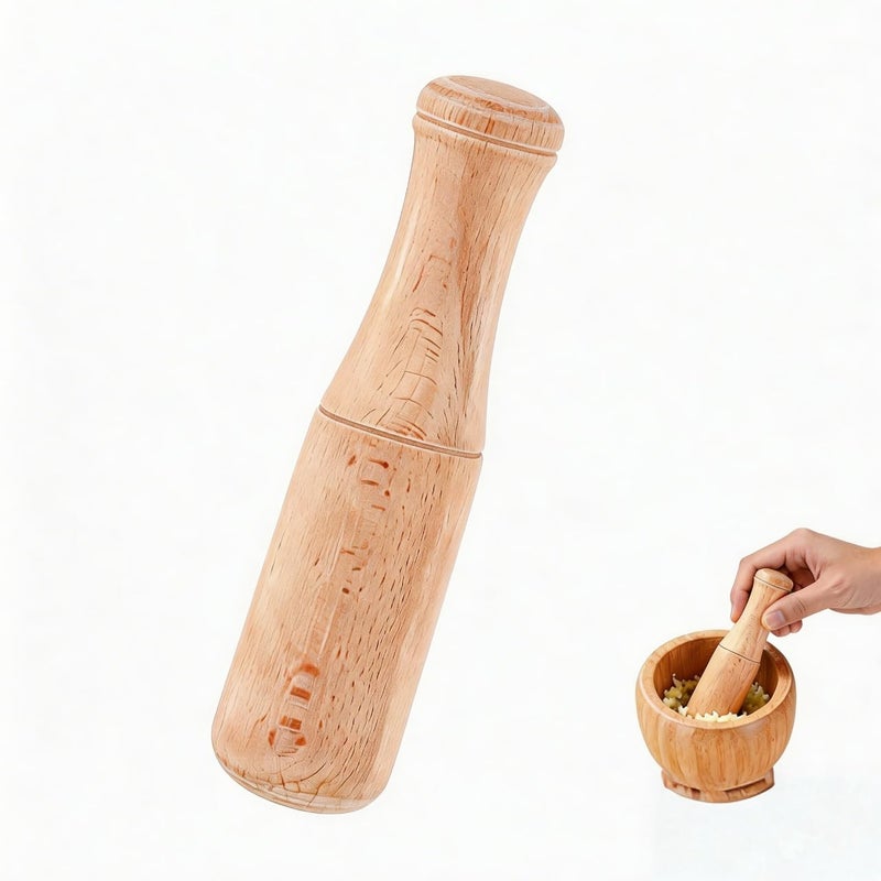 Wooden Pestle Food Grinding Stick Tool, Food Masher Handmade Wood Pestle, 6.8" Grinder Tool for Bartender and Home Use - Image 1